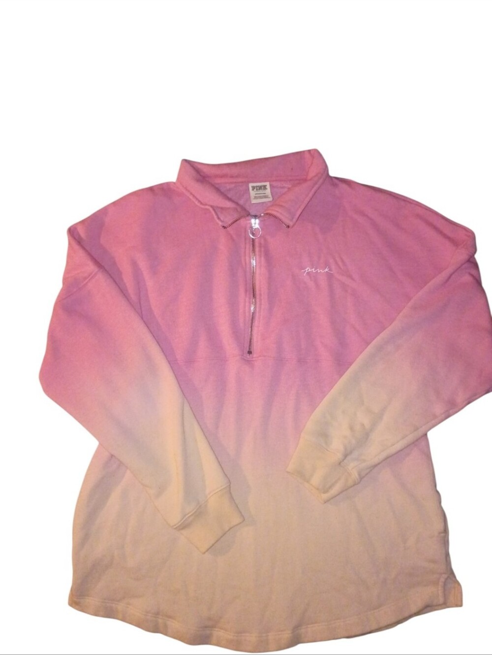 Victoria Secret PINK Ombre Half-Zip Pullover - Pink to Cream